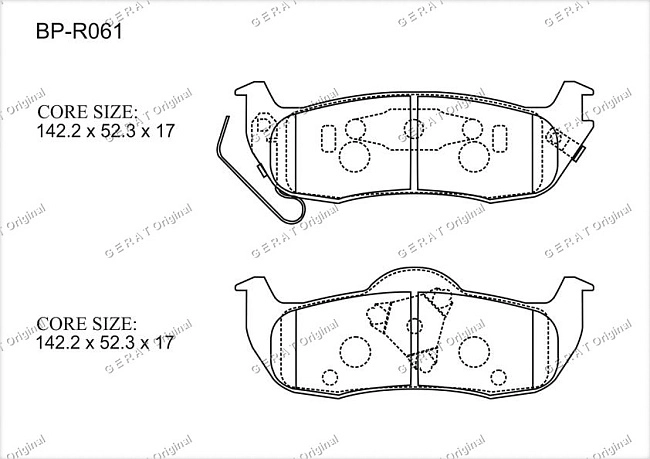 картинка Задние тормозные колодки Gerat BP-R061 (Infiniti QX56/
Jeep Commander, Grand Cherokee/ 
Nissan Armada, Titan) магазин  StreetTuning 