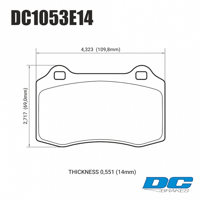 картинка Колодки тормозные DC1053E14 DC Brakes RT.2 Brembo тип A, C, F; JBT CM4P1 магазин  StreetTuning 
