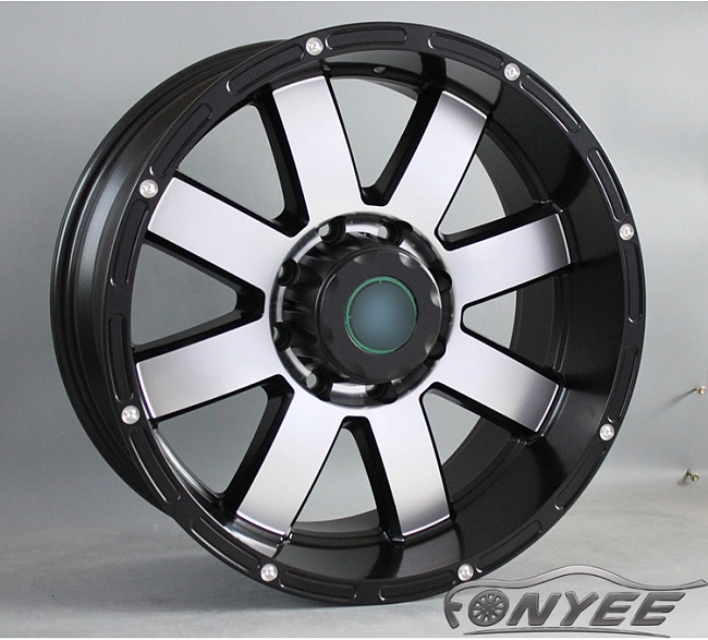 картинка Новые диски R wheels R20 8X165,1 ET0 J9 черный мат + серебро магазин  StreetTuning 