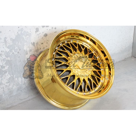 Новые диски BBS RS R17 5X100/5X114,3 ET15 J10 золото хром + серебристые болтики