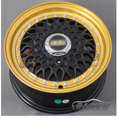 Новые диски BBS RS R13 4X114,3/4X100 ET30 J6 черный глянец + золотая полированная полка