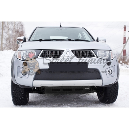 Mitsubishi L200 2014—2015 Зимняя заглушка решетки переднего бампера