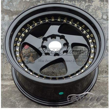Новые диски Rotiform TMB Flat R16 4х100/114,3 ET25 J8 черный глянец + золотые болтики