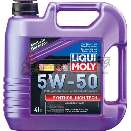 Синтетическое моторное масло Liqui Moly 5W-50 Synthoil High Tech - 4 л