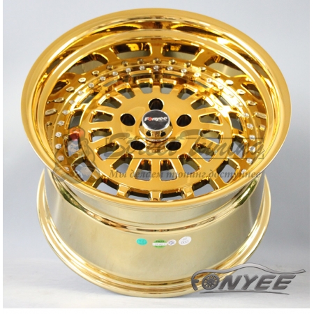 Новые диски ESM 015 R15 4x100 ET20 J8 золото хром