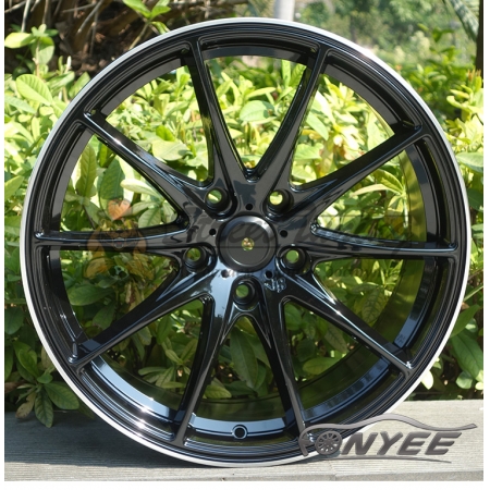 Новые диски Rays G25 R17 5X112 ET40 J7 черные глянцевые + серебристая окантовка