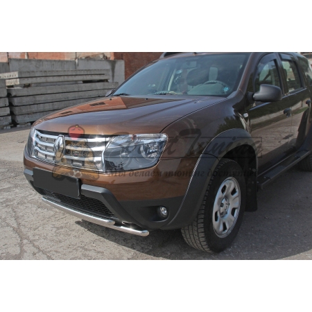 Renault Duster 2010—2014 Защитная сетка в штатную решетку радиатора (черная)