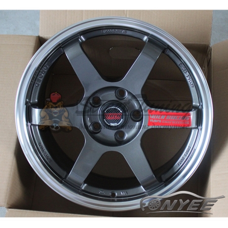 Новые диски Rays TE37 R17 5X114,3 ET38 J7,5 серые глянцевые + полированная полка