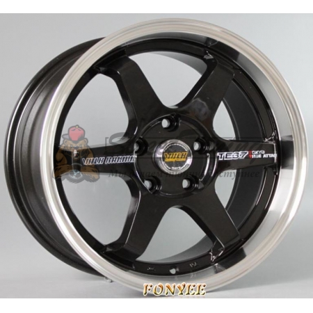 Новые диски Rays TE37 R16 5X105 ET35 J7 черные глянцевые + хром полка