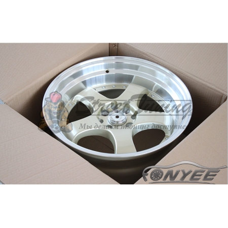 Новые диски JNC 017 R17 4X100-114,3 ET25 J9 золотой + серебро