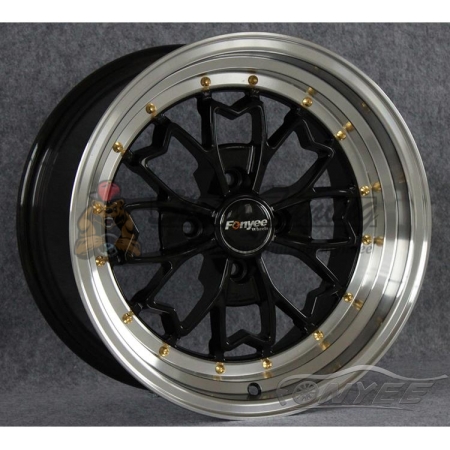 Новые диски Fonyee 552 R15 4X100 ET20 J8 черный глянец + полированная полка