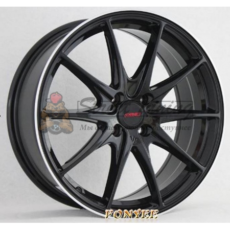 Новые диски Rays G25 R17 4X100 ET40 J7 черные глянцевые + серебристая окантовка