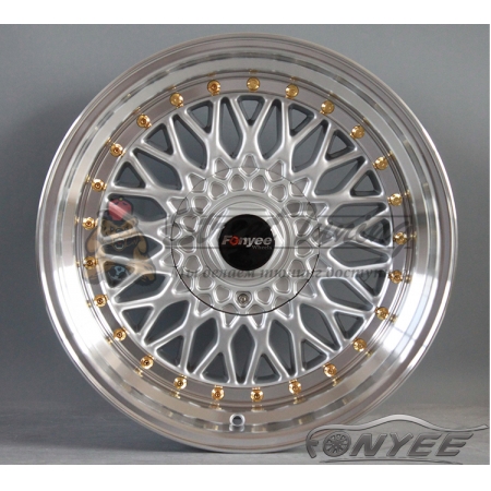 Новые диски BBS RS R17 4X100/4X114,3 ET15 J9 серебро + золотистые болтики