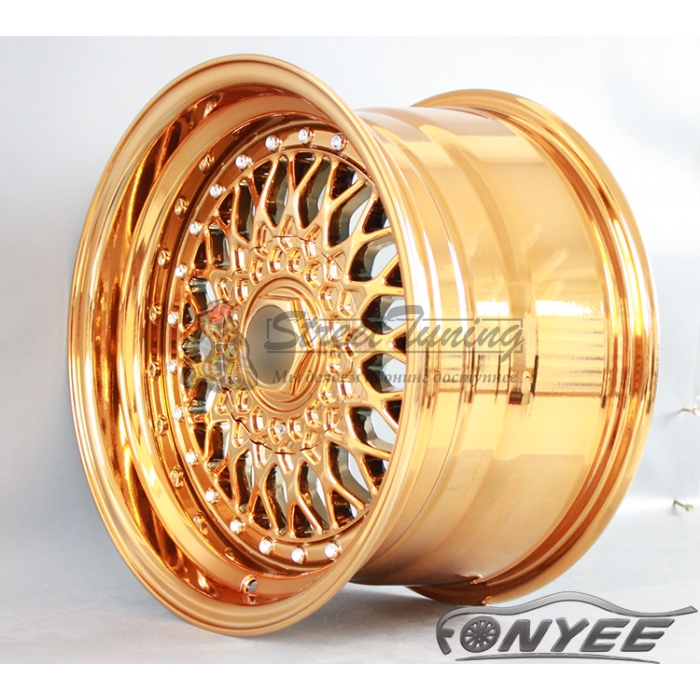 Новые диски BBS RS R16 4X100/5X100 ET15 J9 золото хром + серебристые болтики