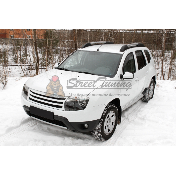 Renault Duster 2015-н.в. Решетка радиатора с сеткой металлик (4 мм) Вариант 1