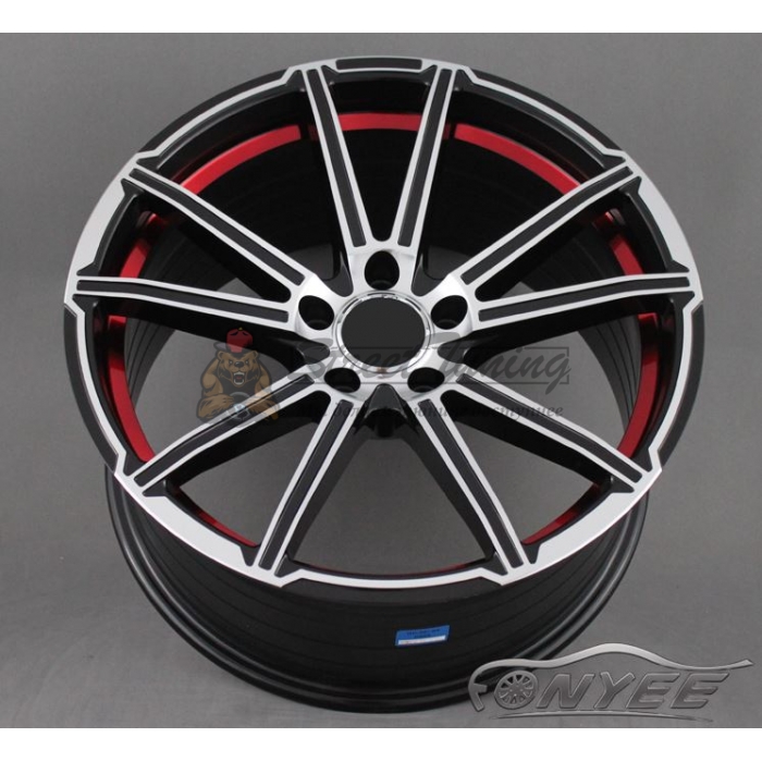 Новые диски Mercedes AMG 10 Spoke C8 R17 5x112 ET35 J8 черный с серебром + красный
