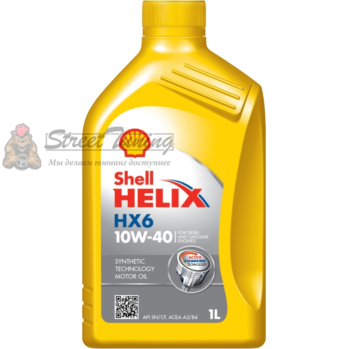 Полусинтетическое моторное масло Shell Helix HX6 10W-40 - 1 л