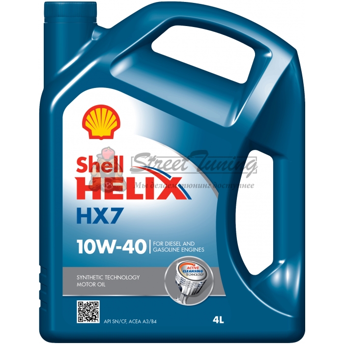 Полусинтетическое моторное масло Shell Helix HX7 10W-40 - 4 л