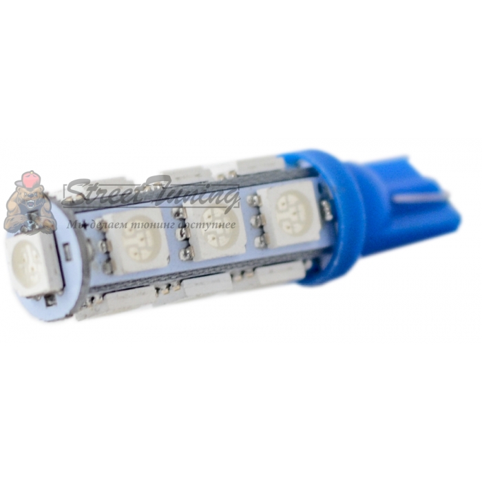 Светодиодная лампа T10 - 13D, синего цвета