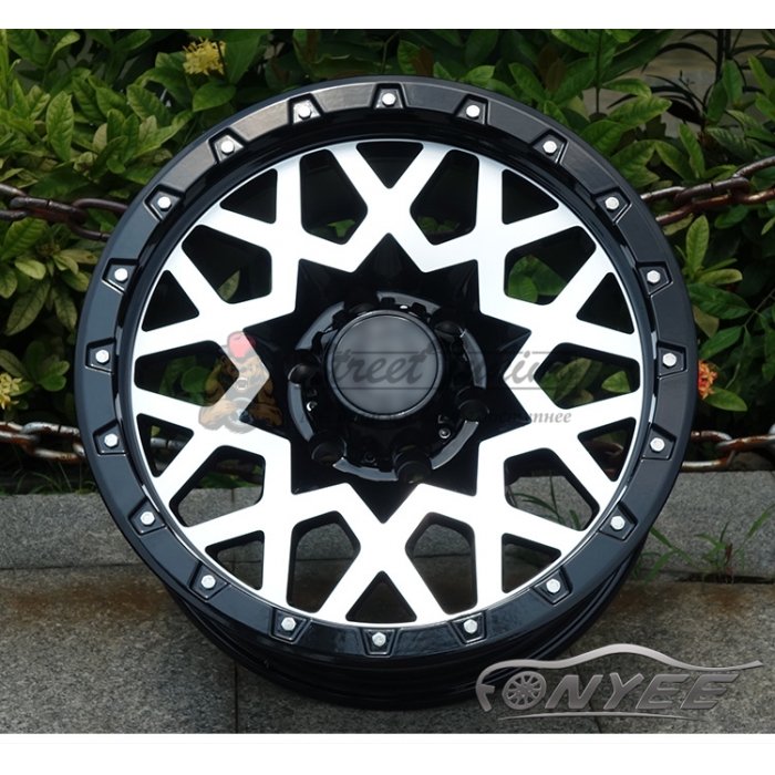 Новые диски Black Rhino Sprocket R16 6X139,7 ET-6 J8,5 черный глянец + серебро