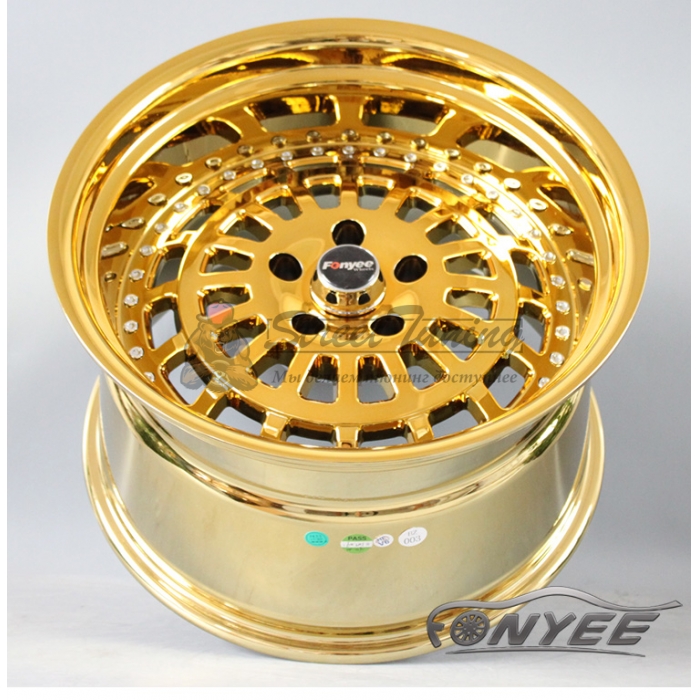 Новые диски ESM 015 R15 4x100 ET20 J8 золото хром