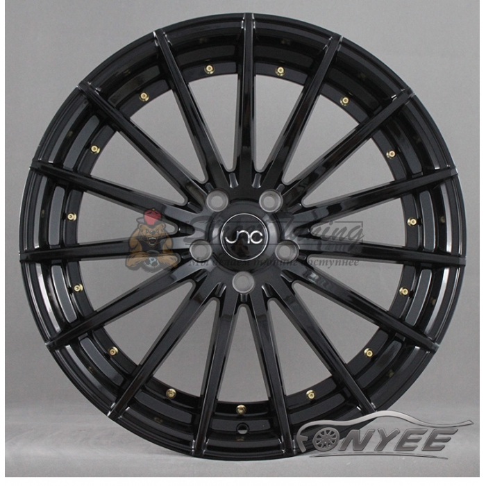 Новые диски JNC 042 R19 5X114,3 ET35 J8,5 черные глянцевые + золотистые болтики