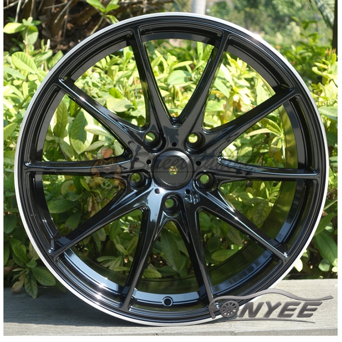 Новые диски Rays G25 R17 5X112 ET40 J7 черные глянцевые + серебристая окантовка