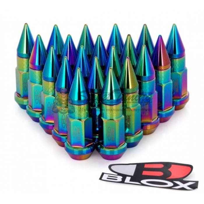 Комплект гаек Blox style с наконечником 80 мм , неохром М12 х 1.5