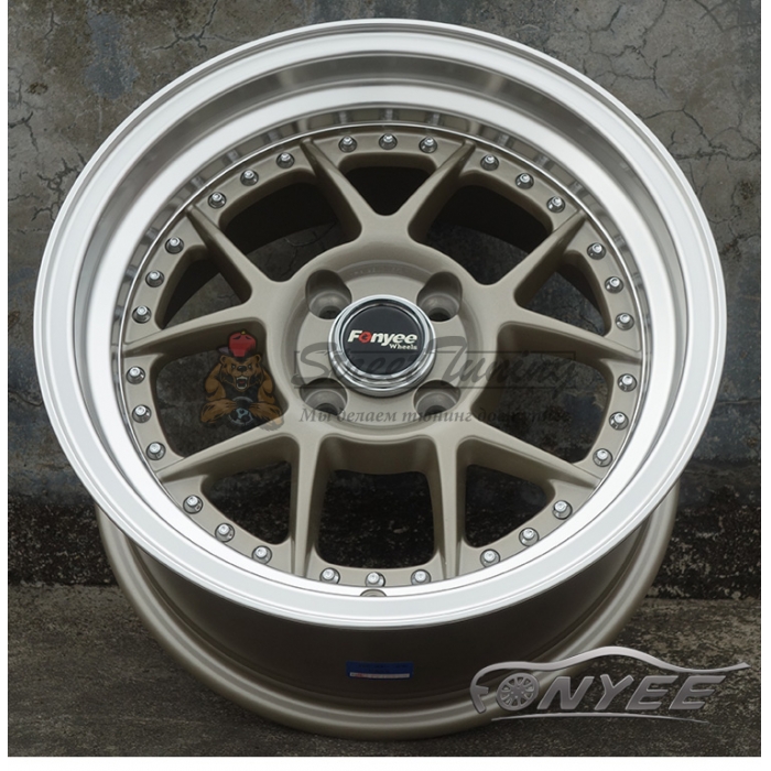 Новые диски Fonyee R15 4x100 ET15 J8 серый + полированная полка