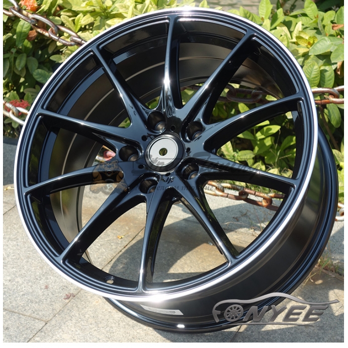 Новые диски Rays G25 R17 5X114,3 ET40 J7 черные глянцевые + серебристая окантовка