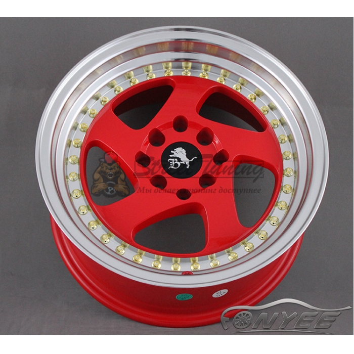 Новые диски Rotiform TMB Flat R15 4х114,3/100 ET30 J7 красный глянец + полированная полка