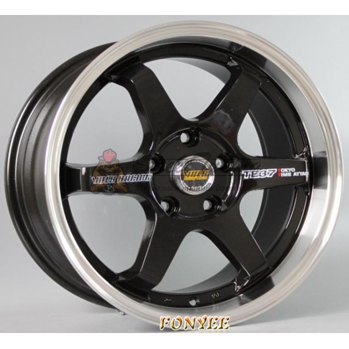 Новые диски Rays TE37 R16 5X105 ET35 J7 черные глянцевые + хром полка