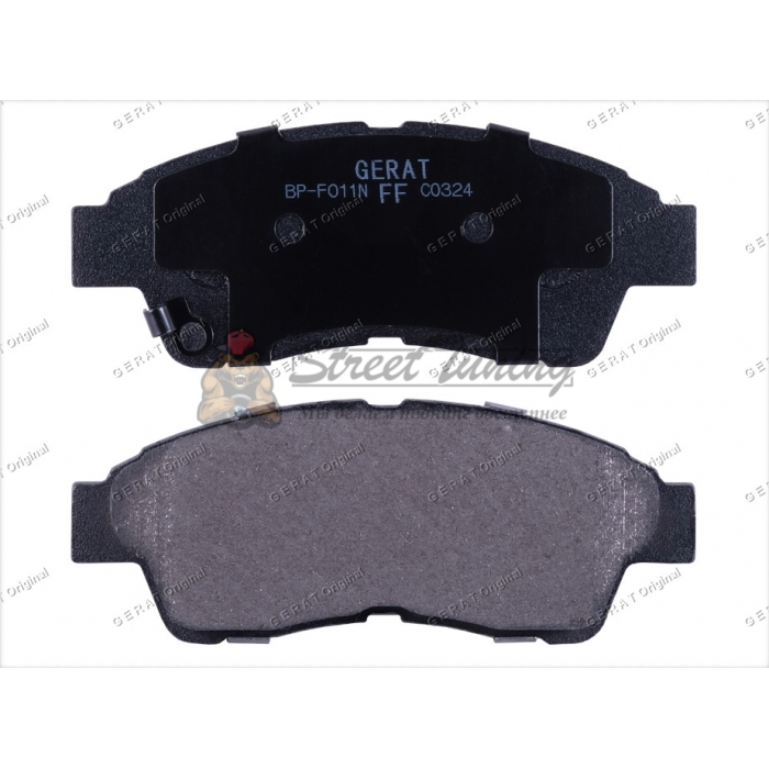 Передние тормозные колодки Gerat BP-F011N (Toyota Caldina, Camry, Carina, Celica, Chaser, Corolla, Corona, Cresta, Crown, Curren, Gaia, Ipsum, Mark II, Picnic, Prius, RAV 4, Scepter, Vista)