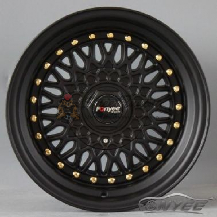 Новые диски BBS RS R15 4X100/4X114,3 ET15 J8 черный мат + золотистые болтики