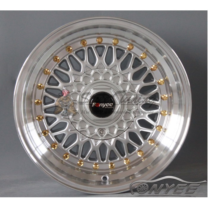 Новые диски BBS RS R15 4X100/4X114,3 ET9 J9 серебро + золотистые болтики