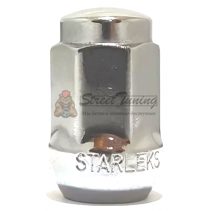 Гайка Starleks 1/2, конус, высота 35 мм, ключ 19 мм, закрытая, хром