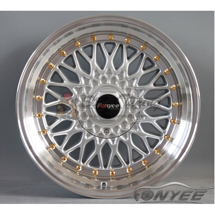 Новые диски BBS RS R17 4X100/4X114,3 ET15 J9 серебро + золотистые болтики