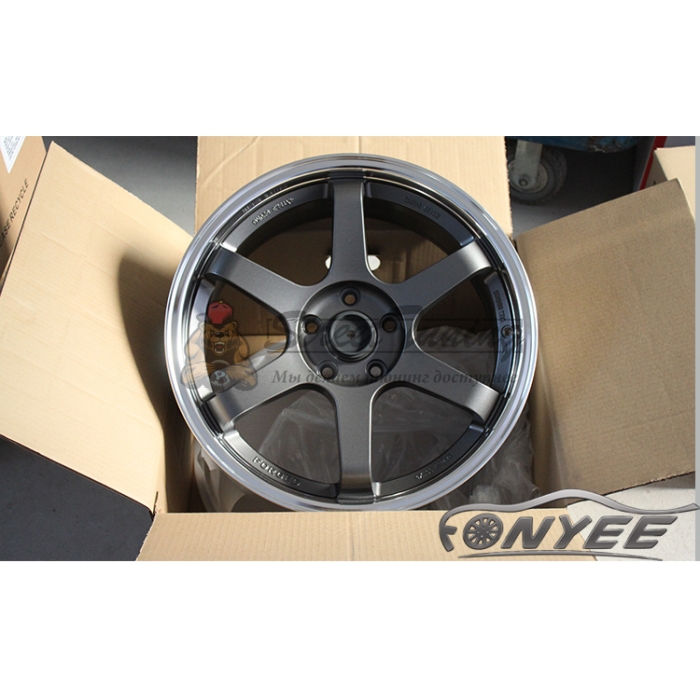 Новые диски Rays TE37 R18 5X114,3 ET40 J8 серые матовые + хром полка