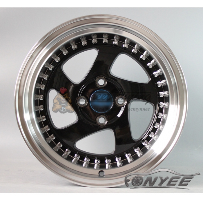 Новые диски Rotiform TMB Flat R15 4х100 ET25 J8 черный глянец + серебристые болтики