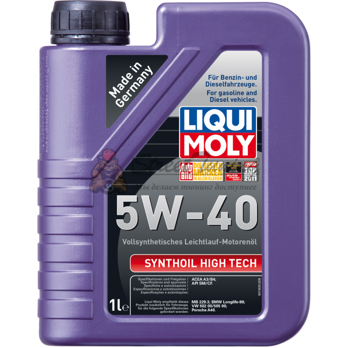 Синтетическое моторное масло Liqui Moly 5W-40 Synthoil High Tech - 1 л