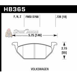Колодки тормозные HB365F.728A HAWK HPS передние AUDI / VW