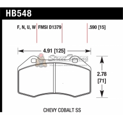 Колодки тормозные HB548F.590 HAWK HPS Renault Clio 3 RS/Megane 2 Sport