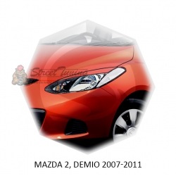 Реснички на фары для  MAZDA 2, DEMIO 2007-2011г (хетчбек)