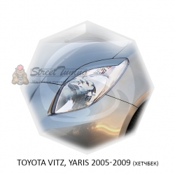 Реснички на фары для  TOYOTA VITZ, YARIS 2005-2009г (хетчбек)