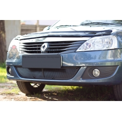 Renault Logan 2010—2013 Защитная сетка решетки переднего бампера