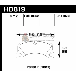 Колодки тормозные HB819B.614 HAWK HPS 5.0 Porsche Cayenne Turbo передние