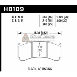 Колодки тормозные HB109R.710 HAWK Street Race; 18mm