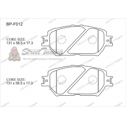 Передние тормозные колодки Gerat BP-F012 (Lexus GS300, 
GS430,
IS250/
Toyota Camry, 
Crown, 
Mark X)