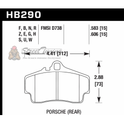 Колодки тормозные HB290U.583 HAWK DTC-70 задние PORSCHE 911 (997), (986), (996), Cayman