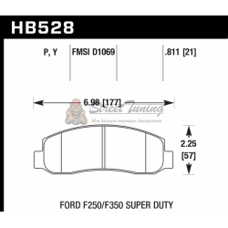 Колодки тормозные HB528P.811 HAWK SuperDuty перед Ford F250, F350